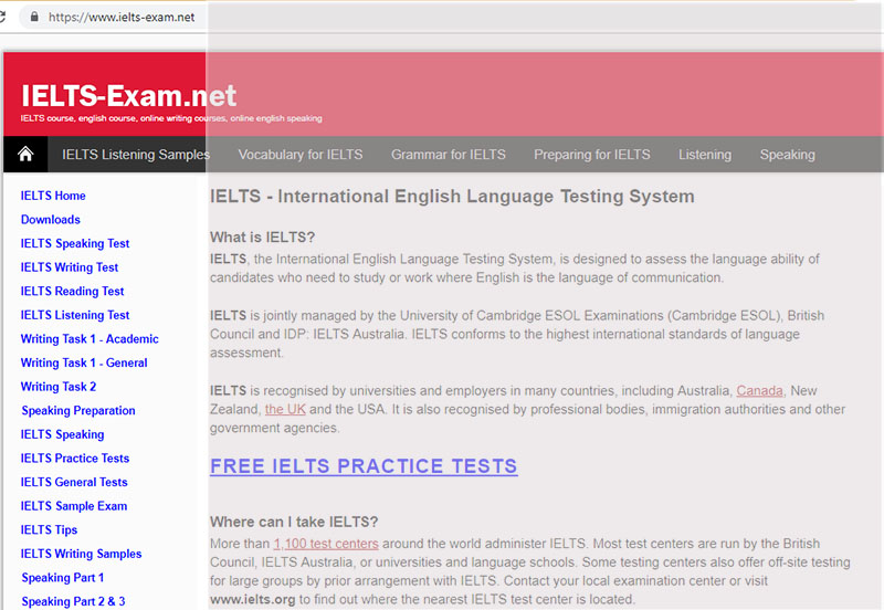 IELTS Exam - website tự học IELTS online