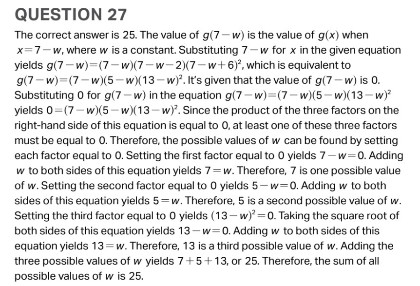 Đáp án câu hỏi SAT 1 module 1 - 27