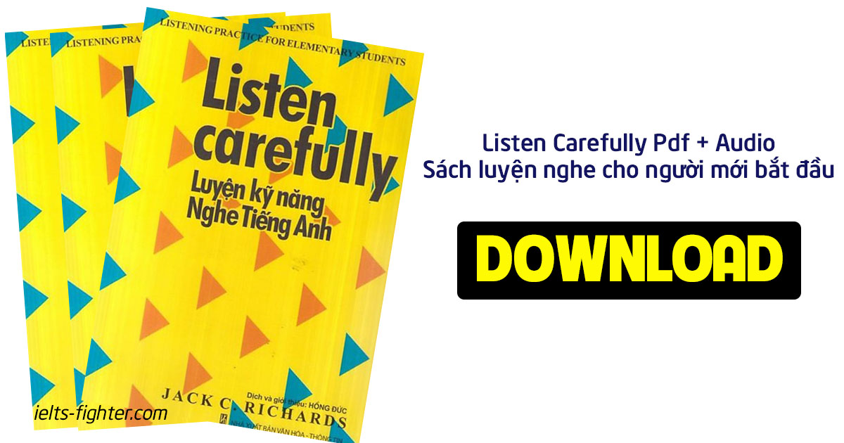 Download Listen Carefully PDF + Audio – sách luyện nghe cho người mới bắt đầu