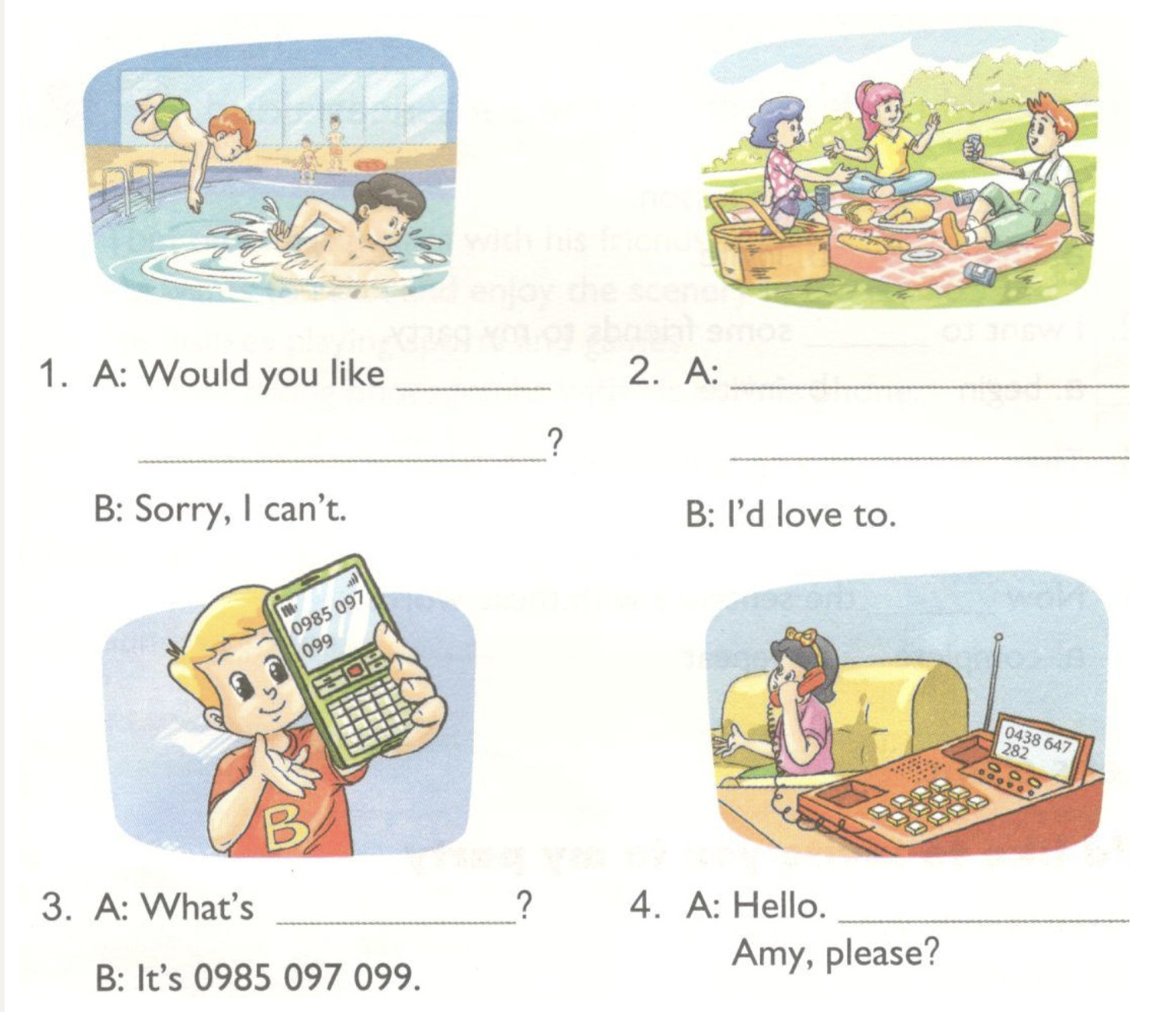 ti&ecirc;ng anh lop 4 unit 18 phone number lesson1 lesson2 lesson3 mshoajunior 6